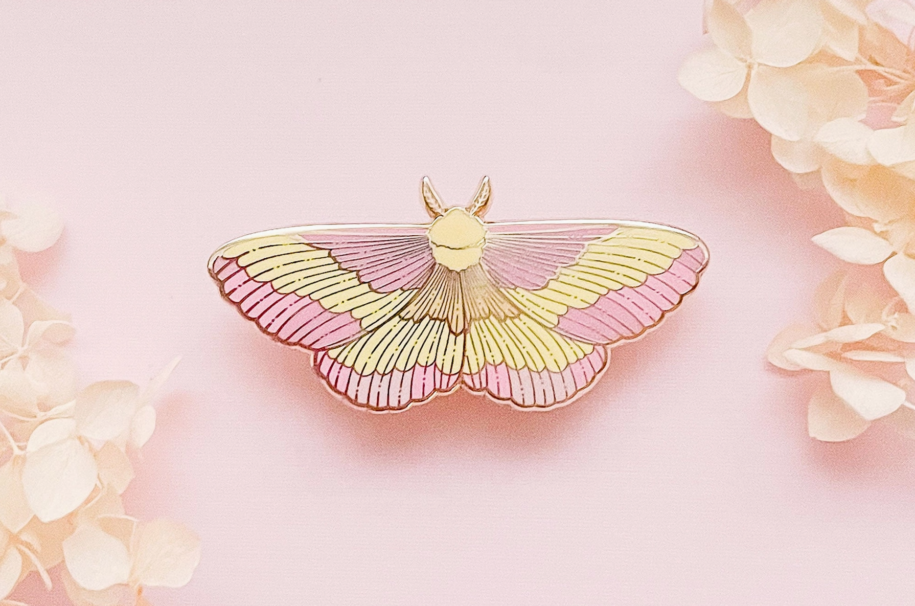 Rosy Maple Moth (Dryocampa rubicunda) Enamel Pin
