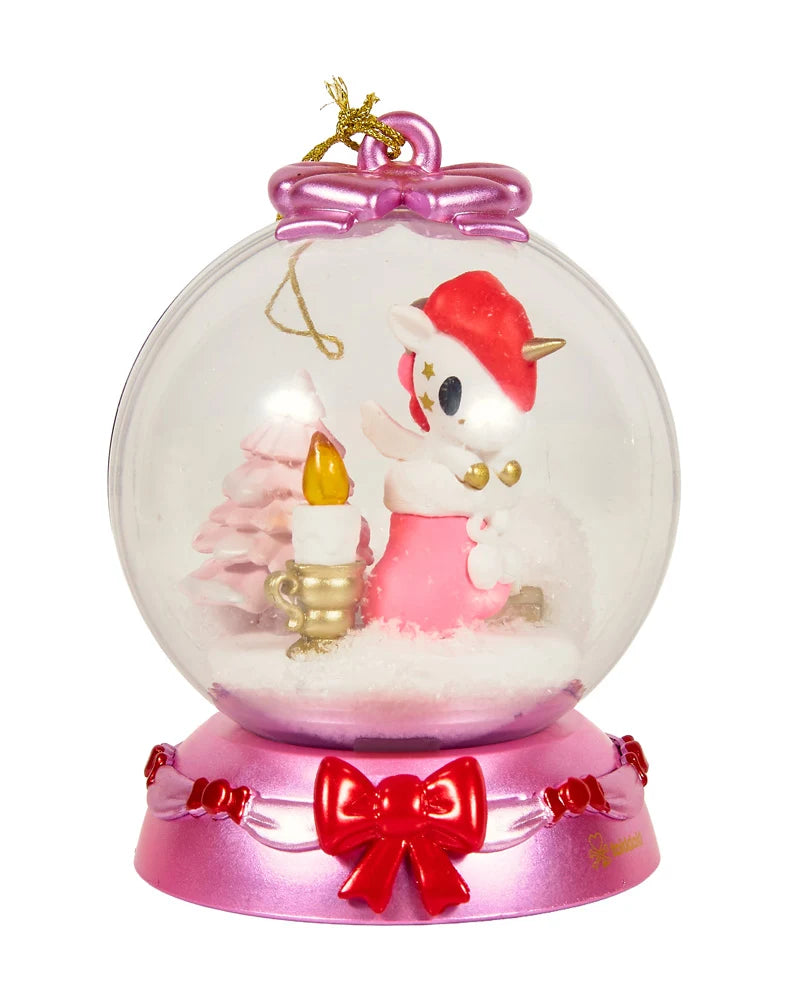 Snow Globe Ornaments Holiday Sparkle Unicorno