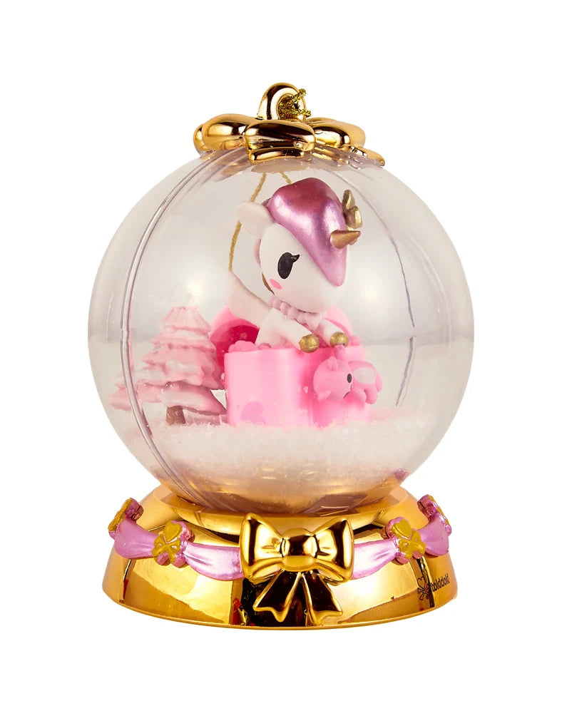 Snow Globe Ornaments Holiday Sparkle Unicorno