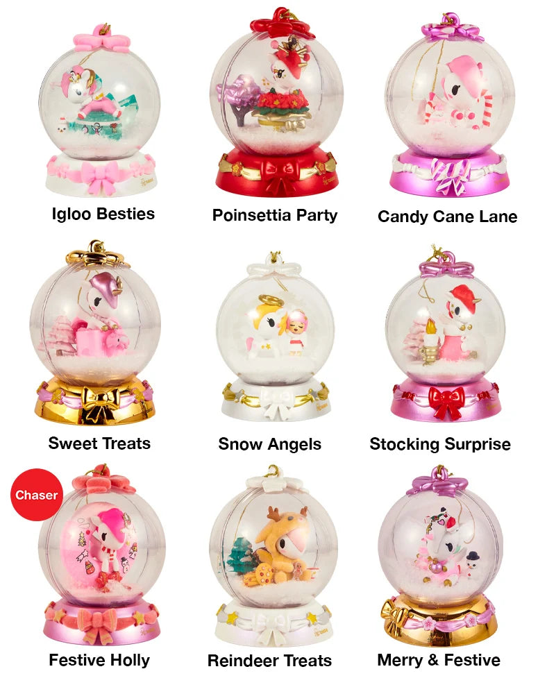 Snow Globe Ornaments Holiday Sparkle Unicorno