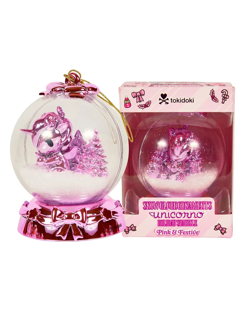 Snow Globe Holiday Sparkle Unicorno SE - Pink & Festive